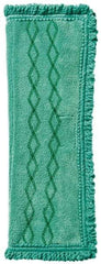 Rubbermaid - 19-1/2" Long x 14" Wide Microfiber Dust Mop Pad - Quick Connect, Green, Fringed Head - Top Tool & Supply