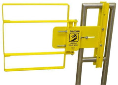 FabEnCo - Powder Coated Carbon Steel Self Closing Rail Safety Gate - Fits 17 to 18-1/2" Clear Opening, 18-1/2" Wide x 22" Door Height, 40 Lb, Yellow - Top Tool & Supply