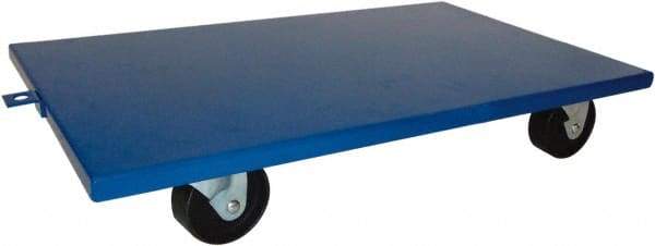 PRO-SOURCE - 2,000 Lb Capacity Steel Lip Down Dolly - 27" Long x 16" Wide, 4" Wheels - Top Tool & Supply