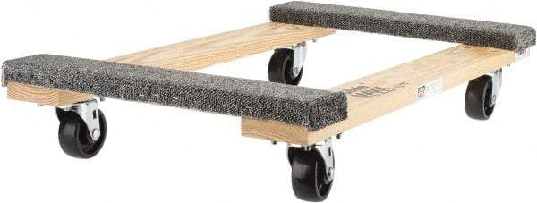 PRO-SOURCE - 900 Lb Capacity Hardwood Furniture Dolly - 30" Long x 18" Wide x 4-1/2" High, 3" Wheels - Top Tool & Supply