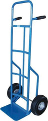 PRO-SOURCE - 800 Lb Capacity 53" OAH Hand Truck - 8 x 14" Base Plate, High Back Dual Grip Handle, Steel, Semi-Pneumatic Wheels - Top Tool & Supply