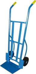 PRO-SOURCE - 900 Lb Capacity 54-1/2" OAH Warehouse Hand Truck - 10 x 16-1/2" Base Plate, Dual Handle, Steel, Mold-On Rubber Wheels - Top Tool & Supply