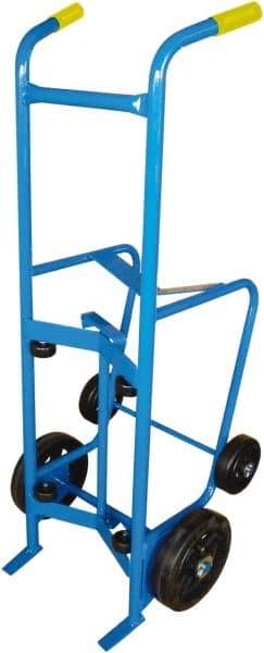 PRO-SOURCE - 1,000 Lb Load Capacity, 55 Gal Drum Hand Truck - 24" Wide x 56-1/2" High, 4 Wheels - Top Tool & Supply