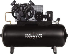 Campbell Hausfeld - 5 hp, 80 Gal Stationary Electric Horizontal Screw Air Compressor - Single Phase, 175 Max psi, 16.6 CFM, 230 Volt - Top Tool & Supply