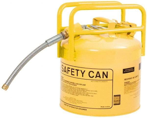 Eagle - 5 Gal Galvanized Steel Type II DOT Safety Can - 15-3/4" High x 12-1/2" Diam, Yellow - Top Tool & Supply