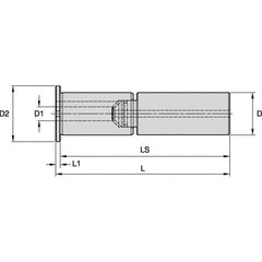 Kennametal - 1" Bore Diam, 1-1/2" Shank Diam, Boring Bar Sleeve - 6.394" OAL, 3.965" Bore Depth - Exact Industrial Supply