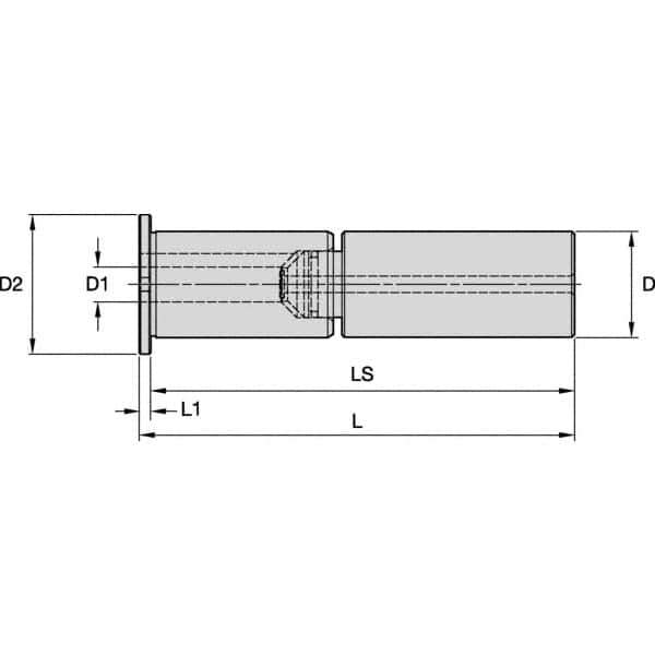 Kennametal - 60mm Bore Diam, 80mm Shank Diam, Boring Bar Sleeve - 324mm OAL, 240mm Bore Depth - Exact Industrial Supply