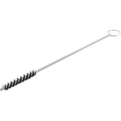 Brush Research Mfg. - 0.4" Diam Helical Nylon Tube Brush - Single Spiral, 0.012" Filament Diam, 2" Brush Length, 18" OAL, 0.219" Diam Galvanized Steel Shank - Top Tool & Supply