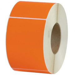 Value Collection - Pack of 4 Rolls, 1,000 Labels per Roll, 4" x 6" Orange Topcoated Facestock Thermal Labels - Top Tool & Supply