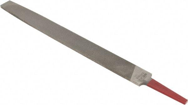 Simonds File - 12" Long, Smooth Cut, Flat American-Pattern File - Double Cut, Tang - Top Tool & Supply