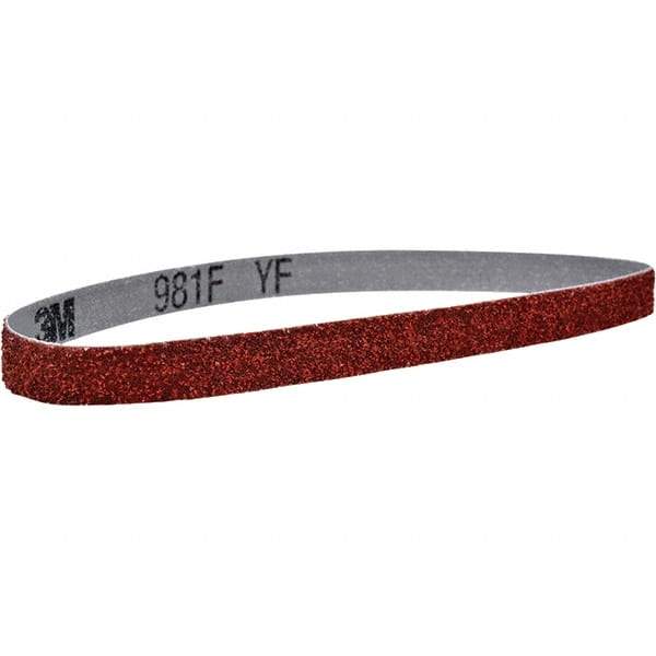 3M - 3/4" Wide x 18" OAL, 60 Grit, Ceramic Abrasive Belt - Ceramic, Coated, YF Weighted Cloth Backing, Series 981F - Top Tool & Supply