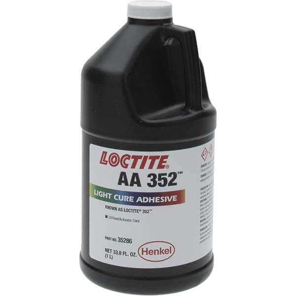 Loctite - 1 L Bottle Clear Light Cure Adhesive - 352 1 LITER UV LOCTITE LTCURE ADHS - Top Tool & Supply