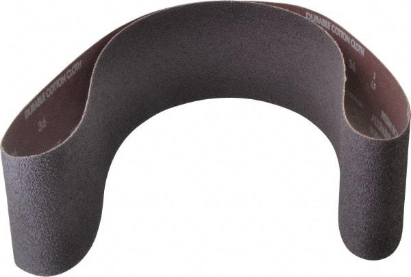 Norton - 4" Wide x 54" OAL, 36 Grit, Aluminum Oxide Abrasive Belt - Aluminum Oxide, Very Coarse, Coated, X Weighted Cloth Backing, Series R228 - Top Tool & Supply