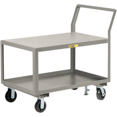 Little Giant - 3,600 Lb Capacity, 24" Wide x 48" Long x 42" High Utility Cart - 2 Shelf, Steel, 2 Rigid/2 Swivel Casters - Top Tool & Supply