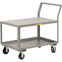 Little Giant - 3,600 Lb Capacity, 30" Wide x 48" Long x 42" High Utility Cart - 2 Shelf, Steel, 2 Rigid/2 Swivel Casters - Top Tool & Supply