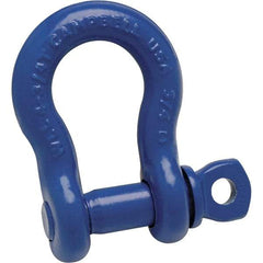 Campbell - 5/8" Nominal Chain Size, 3.25 Ton Carbon Steel Screw Anchor Shackle - 3/4" Pin Diam, 1-1/16" Wide Inside Jaw, 1-9/16" Inside Width, 1-7/16" Max Body Thickness - Top Tool & Supply