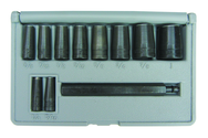 11 Pc. Gasket Hole Punch Set - Long Driving Mandrel & 1/4; 5/16; 3/8; 7/16; 1/2; 9/16; 5/8; 3/4; 7/8; 1" - Top Tool & Supply