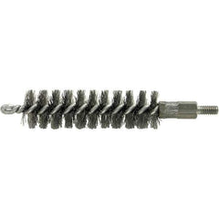 Brush Research Mfg. - 3/8" Diam Helical Stainless Steel Tube Brush - Single Spiral, 0.004" Filament Diam, 2" Brush Length, 2-9/16" OAL, 0.14" Diam Galvanized Steel Shank - Top Tool & Supply