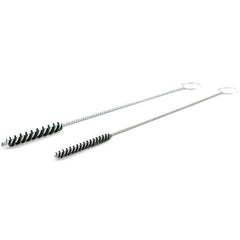 Brush Research Mfg. - 5/16" Diam Helical Nylon Tube Brush - Single Spiral, 0.008" Filament Diam, 2" Brush Length, 10" OAL, Galvanized Steel Shank - Top Tool & Supply