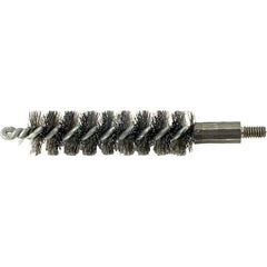 Brush Research Mfg. - 1/2" Diam Helical Steel Tube Brush - Single Spiral, 0.006" Filament Diam, 2" Brush Length, 2-9/16" OAL, 0.14" Diam Galvanized Steel Shank - Top Tool & Supply