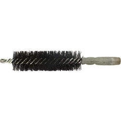 Brush Research Mfg. - 11/32" Diam Helical Nylon Tube Brush - Single Spiral, 0.01" Filament Diam, 2" Brush Length, 2-9/16" OAL, 0.14" Diam Galvanized Steel Shank - Top Tool & Supply