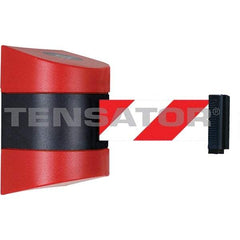 Tensator - 5-1/2" High x 3-1/4" Long x 3-1/4" Wide Magnetic Wall Mount Barrier - Metal, Red Powdercoat Finish, Red/Black, Use with Wall Mount - Top Tool & Supply