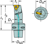 C3-R166.0KF-12050-11 Capto® and SL Turning Holder - Top Tool & Supply