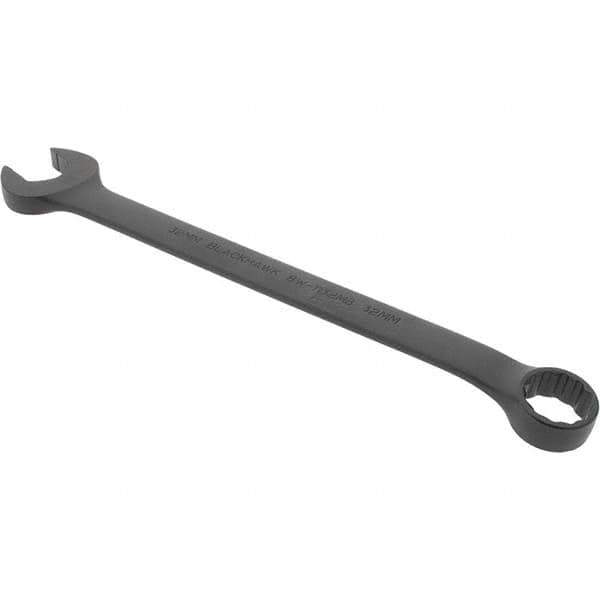 Blackhawk by Proto - 32mm 12 Point Offset Combination Wrench - 15° Offset Angle, 16.9" OAL, Steel, Black Finish - Top Tool & Supply