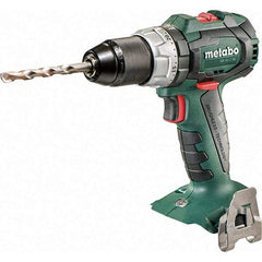 Metabo - 18 Volt 1/16 to 1/2" Keyless Chuck Cordless Hammer Drill - 31950 BPM, 600 to 2,100 RPM, Reversible, Pistol Grip Handle - Top Tool & Supply