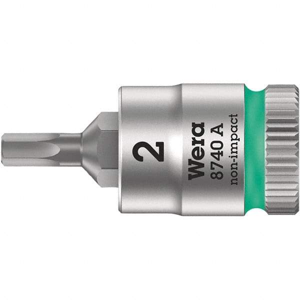 Wera - 1/4" Drive, 3/32" Hex Bit Socket - 3-3/4" OAL - Top Tool & Supply