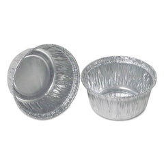 Durable Packaging - Food Containers; Type: Container ; Shape: Round ; Volume Range: Smaller than 64 oz. ; Height (Decimal Inch): 2.000000 ; Diameter/Width (Decimal Inch): 3.2500 ; Material Family: Aluminum - Exact Industrial Supply