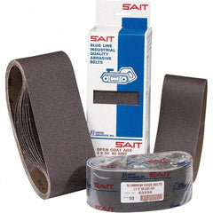 Sait - 1/2" Wide x 24" OAL, 80 FEPA Grit, Aluminum Oxide Abrasive Belt - Aluminum Oxide, Medium, Coated, X Weighted Cloth Backing, Dry, Series 1A-X - Top Tool & Supply