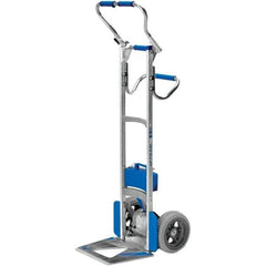 Wesco Industrial Products - 240 Lb Capacity 61" OAH Stair Climbing Battery Powered Appliance Truck - Fold Away Handle, Aluminum, Flat-Free Microcellular Foam Wheels - Top Tool & Supply