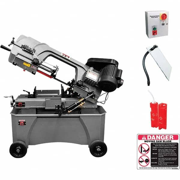 Horizontal Bandsaw: 7 x 12″ Rectangular, 7″ Round Capacity, Step Pulley Drive 115 & 230V, 1 Phase