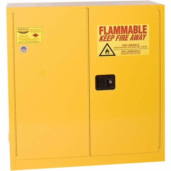 Eagle - Safety Cabinets Hazardous Chemical Type: Flammable and Combustible Liquids Color: Yellow - Top Tool & Supply