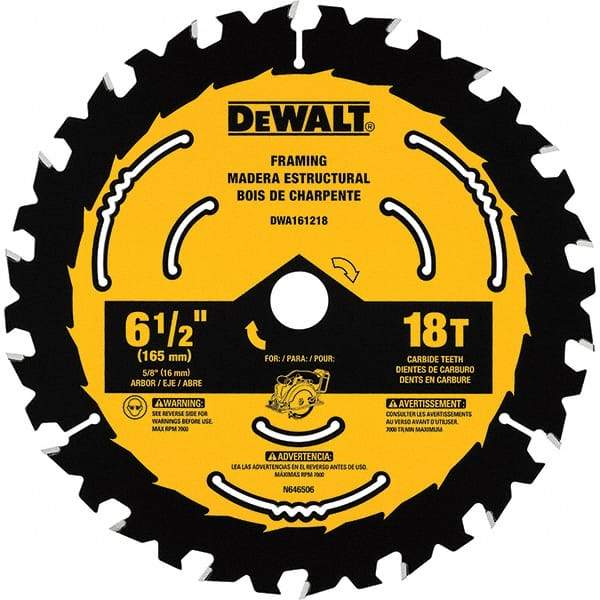 DeWALT - Wet & Dry-Cut Saw Blades   Blade Diameter (Inch): 6-1/2    Blade Material: Tungsten Carbide-Tipped - Top Tool & Supply