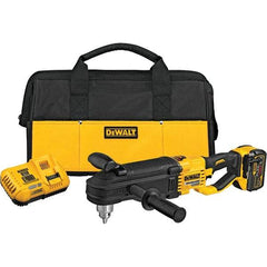 DeWALT - 60 Volt 1/2" Chuck Inline Handle Cordless Drill - 1320 RPM, Keyed Chuck, Reversible, 1 Lithium-Ion Battery Included - Top Tool & Supply