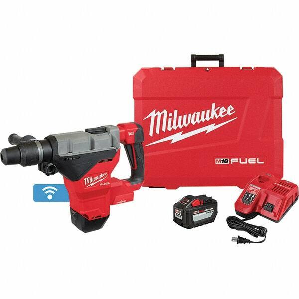 Milwaukee Tool - 18 Volt 1-3/4" SDS Max Chuck Cordless Rotary Hammer - 2900 BPM, 380 RPM, Reversible - Top Tool & Supply