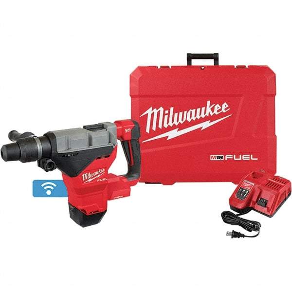 Milwaukee Tool - 18 Volt 1-3/4" SDS Max Chuck Cordless Rotary Hammer - 2900 BPM, 380 RPM, Reversible - Top Tool & Supply