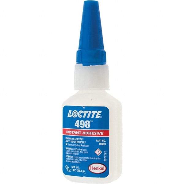 Loctite - 1 oz Bottle Clear Instant Adhesive - 498 SUPERBONDER 1OZ LOCTITE SPDBNDER ADHS - Top Tool & Supply