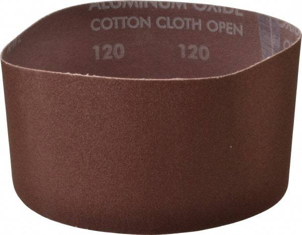 Norton - 3" Wide x 18" OAL, 120 Grit, Aluminum Oxide Abrasive Belt - Aluminum Oxide, Fine, Coated, X Weighted Cloth Backing, Series R228 - Top Tool & Supply