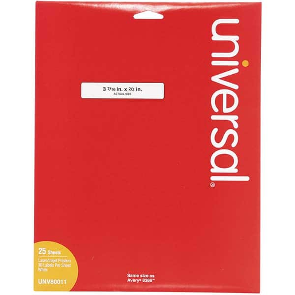 UNIVERSAL - Labels, Ribbons & Tapes Type: File Folder Label Color: White - Top Tool & Supply