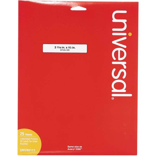 UNIVERSAL - Labels, Ribbons & Tapes Type: File Folder Label Color: White - Top Tool & Supply