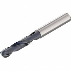 Screw Machine Length Drill Bit: 0.1876″ Dia, 140 °, Solid Carbide Coated, Right Hand Cut, Spiral Flute, Straight-Cylindrical Shank