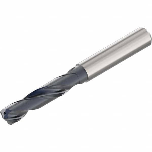 Screw Machine Length Drill Bit: 0.2638″ Dia, 140 °, Solid Carbide Coated, Right Hand Cut, Spiral Flute, Straight-Cylindrical Shank, Series SD1103A