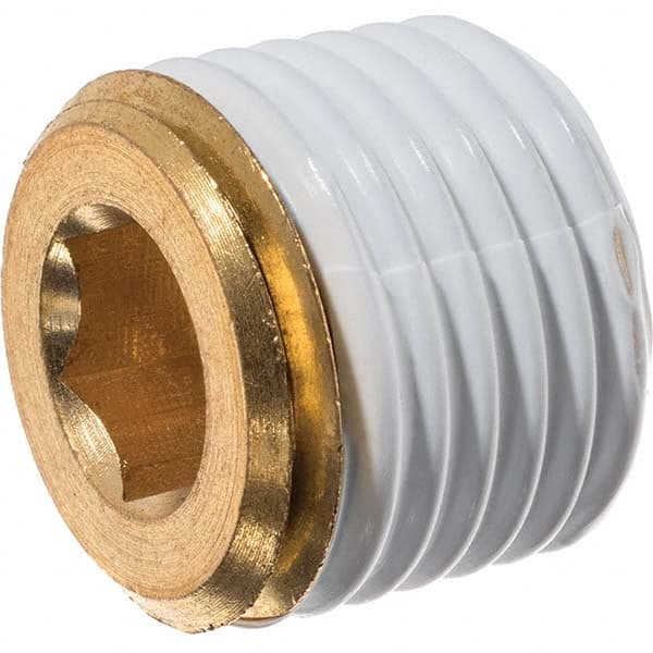 USA Sealing - 1/4" Brass Pipe Hex Socket Plug - Top Tool & Supply