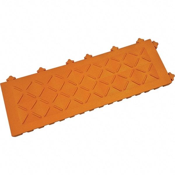 Ergo Advantage - 6" Long x 18" Wide x 1" Thick, Anti-Fatigue Modular Matting Anti-Fatigue Flooring - 2 Interlocking Sides, Orange, For Dry Areas - Top Tool & Supply