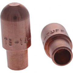 Tuffaloy - Spot Welder Tips For Use With: 4RW Cap Taper Electrode Holder Type: Male Cap B Nose (Dome) - Top Tool & Supply