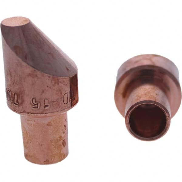 Tuffaloy - Spot Welder Tips For Use With: 5RW Cap Taper Electrode Holder Type: Male Cap D Nose (Offset) - Top Tool & Supply