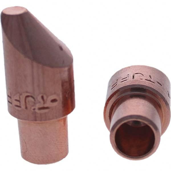 Tuffaloy - Spot Welder Tips For Use With: 4RW Cap Taper Electrode Holder Type: Male Cap D Nose (Offset) - Top Tool & Supply